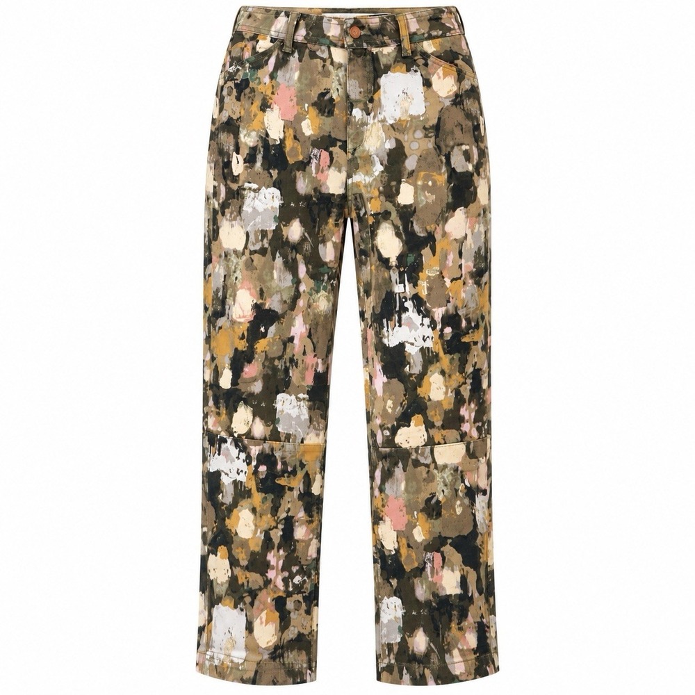 Anthropologie Pilcro Womens 26 Carpenter Wide Leg Abstract Paint Splatter Pants
